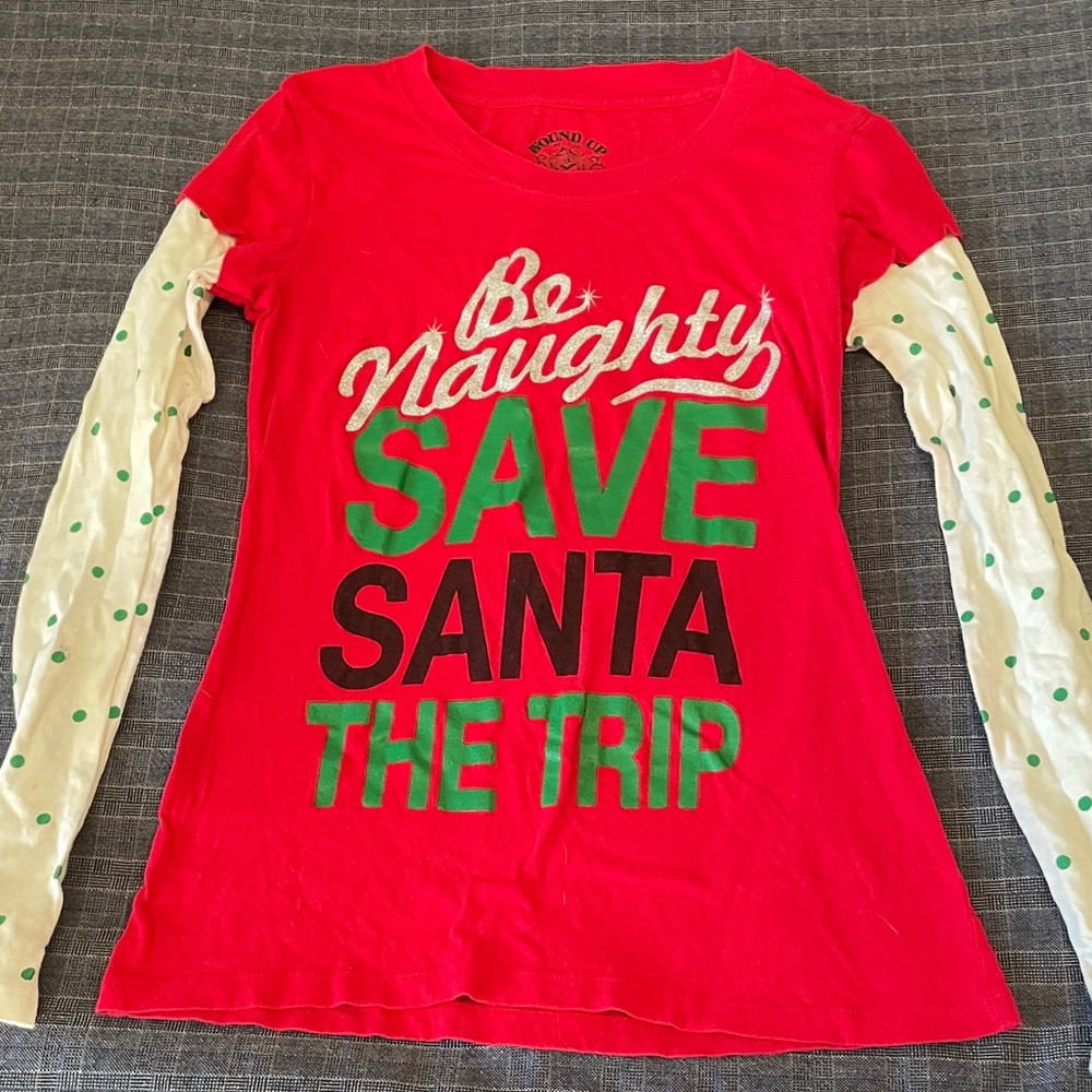 Wound Up Red and White Long Sleeve Tee